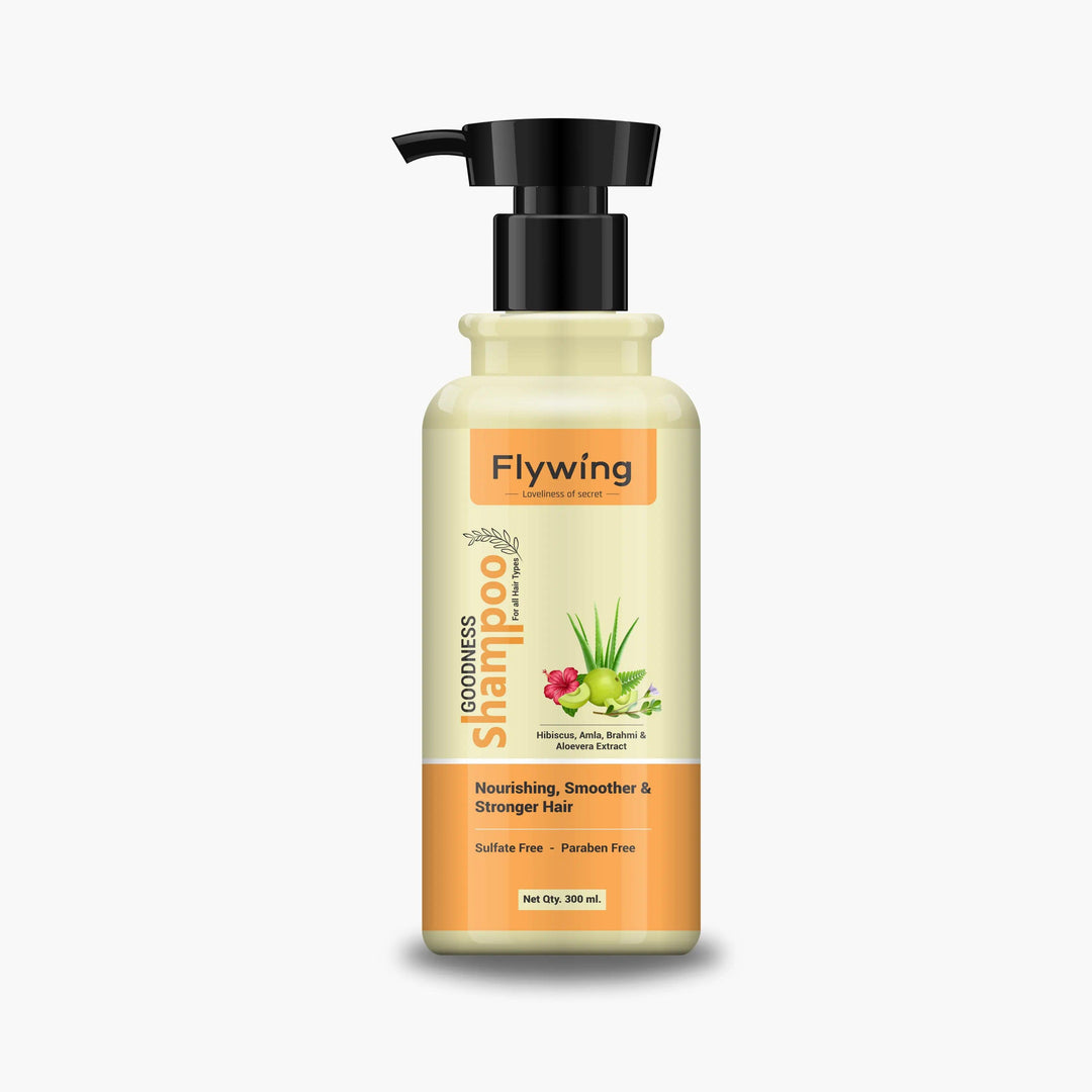 Goodness Shampoo (Herbal) with Hibiscus, Amla, Brahmi & Aloe Vera Flywing Skin Science